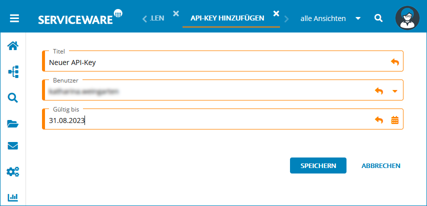 Screenshot: API-Key erstellen