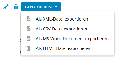 Screenshot: Ansicht exportieren