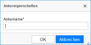 Screenshot: Dialog Ankereigenschaften