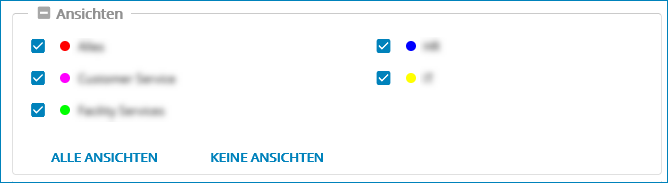 Screenshot: Ansichtenauswahl