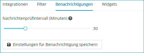 Screenshot: Intervall für den Nachrichtenabruf in Minuten einstellen