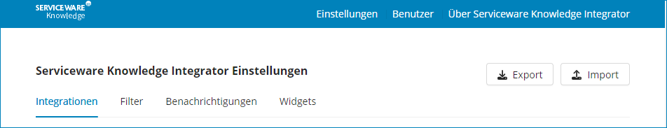 Screenshot: Einstellungen als Administrator für den Knowledge-Integrator