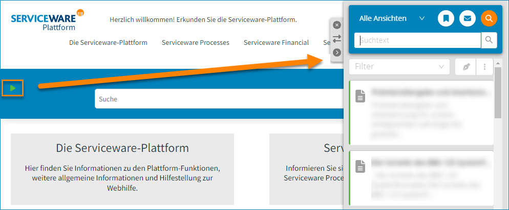 Screenshot: Beispiel für das Widget Integrator Help Text