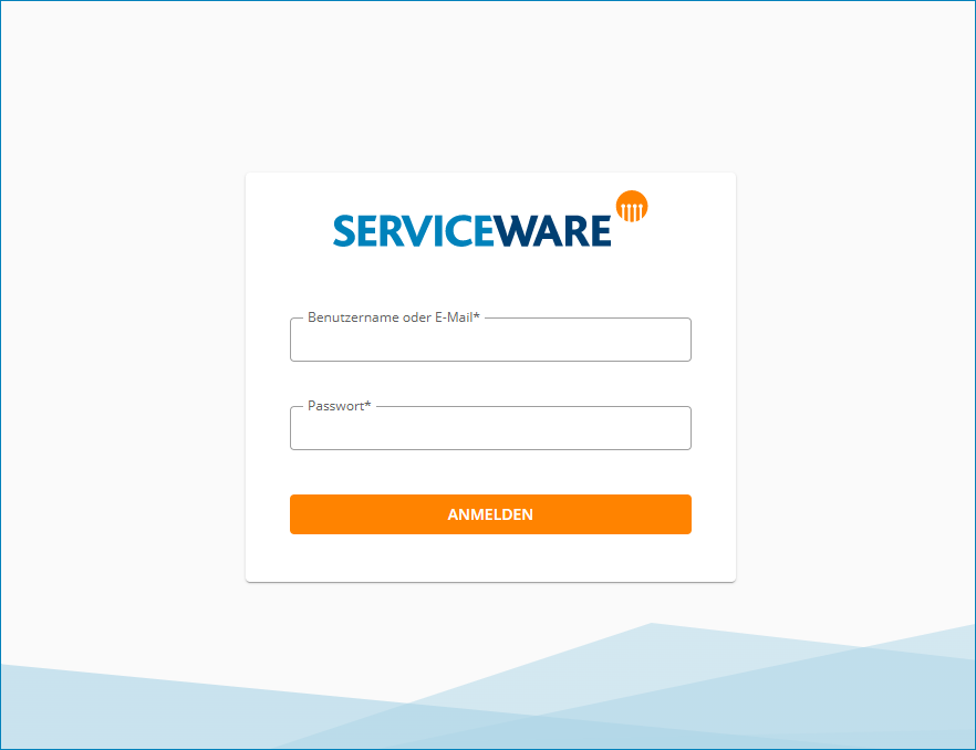 Anmeldedialog für Serviceware Portal