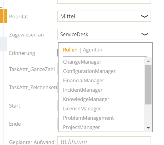 Screenshot: Zuweisen eines Tasks über den Task-Dialog.