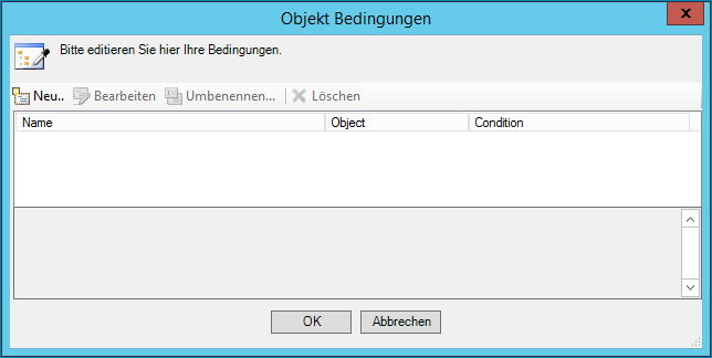 Dialog Objektbedingungen