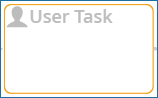 Screenshot: Darstellung eines User Tasks. In der oberen linken Ecke des User Tasks befindet sich ein Symbol in Form einer Person.