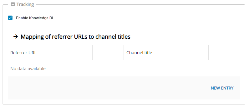 Screenshot: Mapping for referrer URLs to channel titles