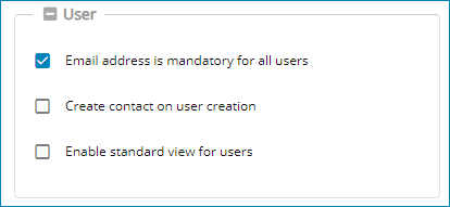 Screenshot: Administration, user settings